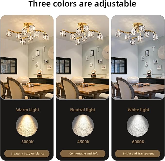 Semi Flush Mount Ceiling Light Fixture - Image 4