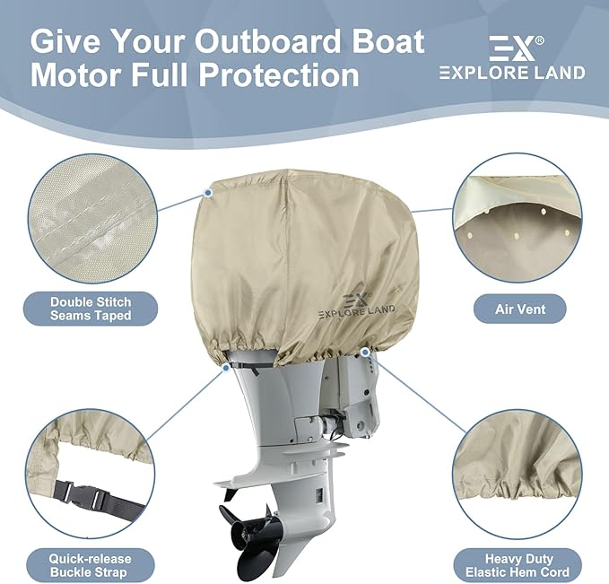 Explore Land Waterproof 600D Heavy Duty Outboard Motor Cover - Image 5