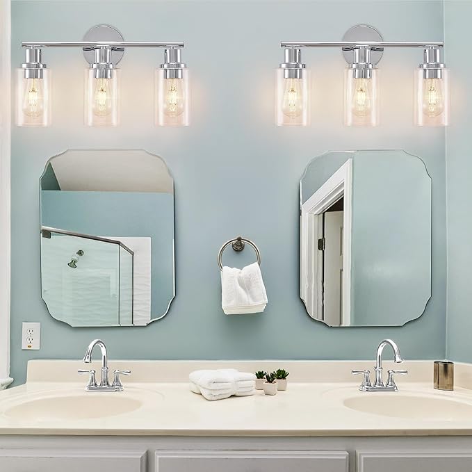 DLLT 3-Light Bathroom Light Fixtures: Chrome Modern Vanity Lights - Image 2