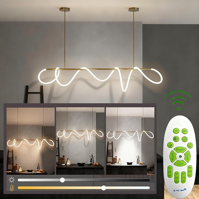 Modern Pendant Lights, Pendant Lights Kitchen Island, Remote Control Dimmable - Image 2