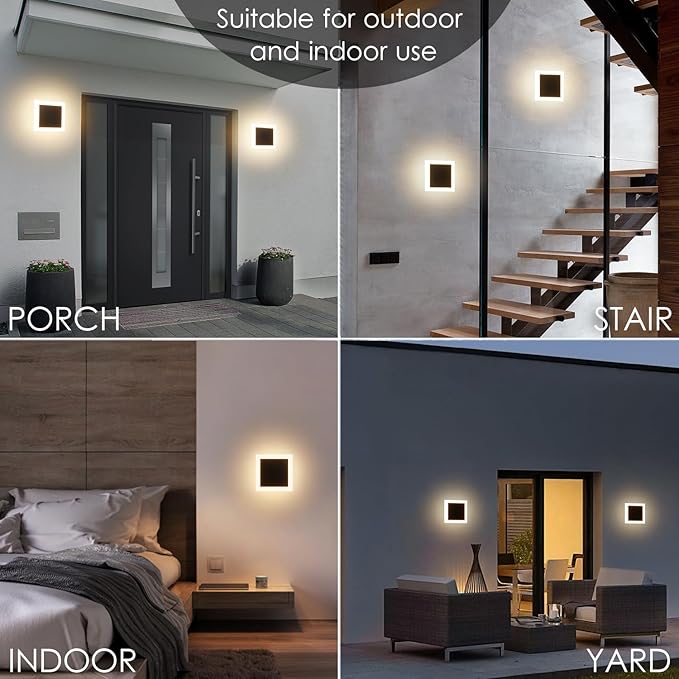 2 Packs LED Wall Light Outdoor Indoor Modern Wall Sconce Mini Sconce Outdoor - Image 6