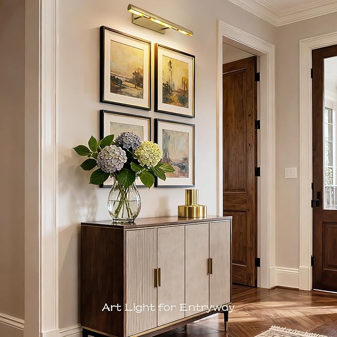 Brass Picture Lights for Wall, 3-Light Brush Gold Art Light, Warm White 2700k - Image 9