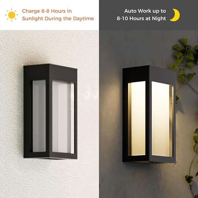 Solar Yard 4-Pack Outdoor Wall Lights, Light Fixture, LED Exterior Lighting - Image 3