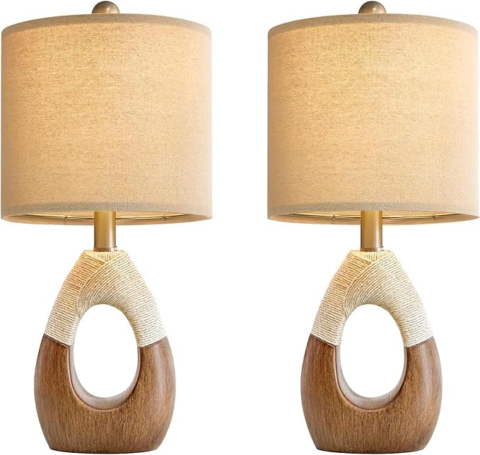 OYEARS Boho Table Lamps Bedroom Living Room Set 2, Suitable - Image 7