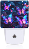 Glowing Purple Butterflies Night Light Plug into Wall, Neon Butterfly Dusk to by sndheke