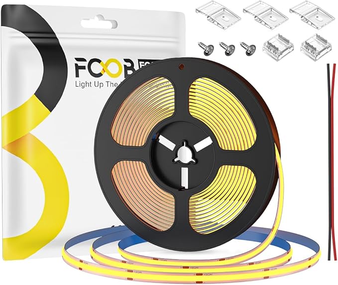 16.4FT COB LED Strip Lights Dimmable DC 24V 2700K Warm White 480LEDs COB Strip by FCOB
