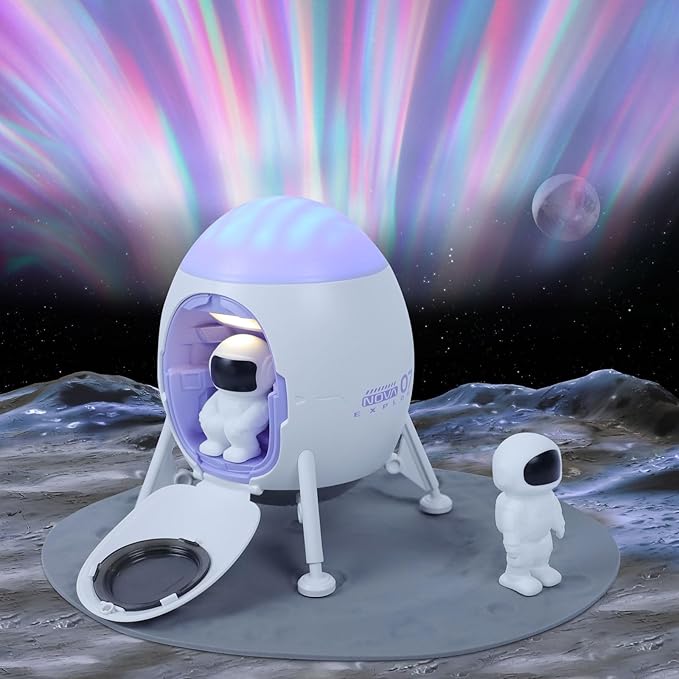 Lander Astronaut Projector Night Light, Built-in Speaker Space Man Buddy LED by 2win2buy