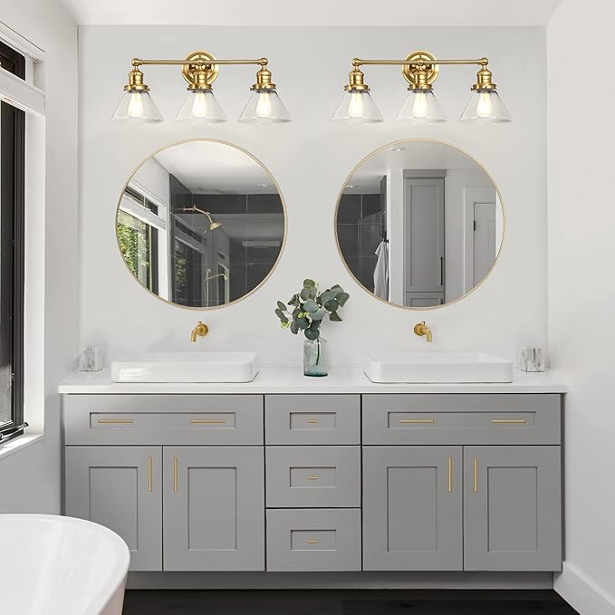 Design House Augustin Vanity Light, Seeded Glass Warm Glow, Up/Down Glow - Image 6