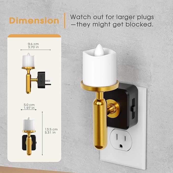 Briignite Flameless Candle Night Light, Night Lights Plug into Wall, LED Candle - Image 5