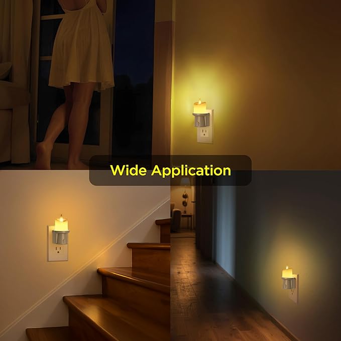 Nightlight Flameless Candle, Electrical Outlet Plugs w/Dusk Dawn Sensor Auto - Image 3
