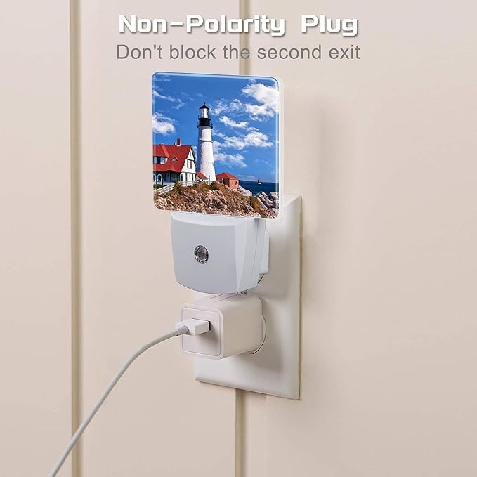Beautiful White Lighthouse Night Light Plug into Wall, Ocean Seaside Lighthouse - Image 3