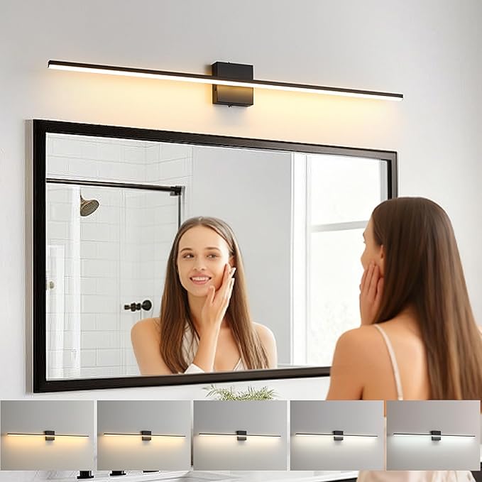 Modern Bathroom Vanity Light 32 Inch, 23W Black Bathroom Light Fixture Over - Image 2