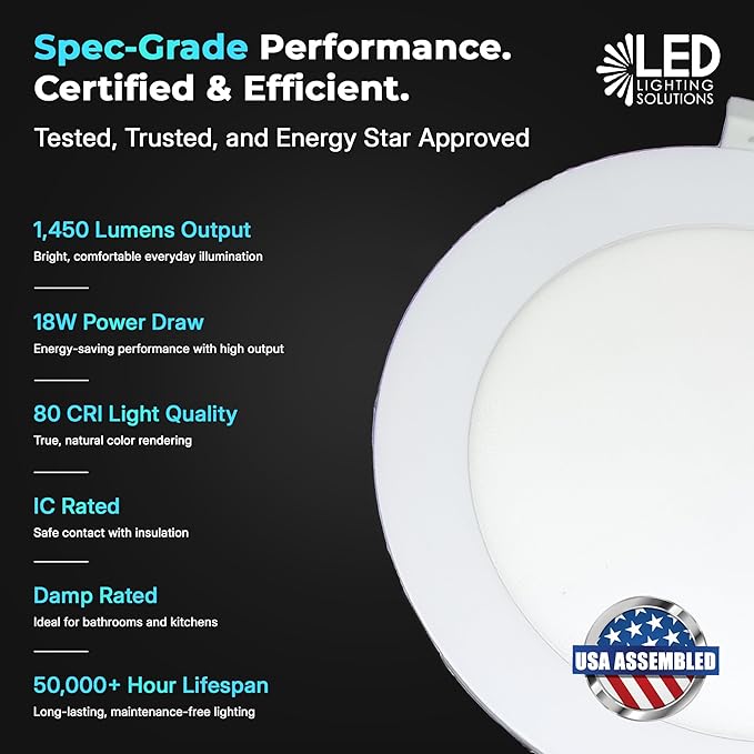 LED & Lighting Solutions 8" Dimmable Ultra Slim, Battery Powered recessed Lights - Image 7