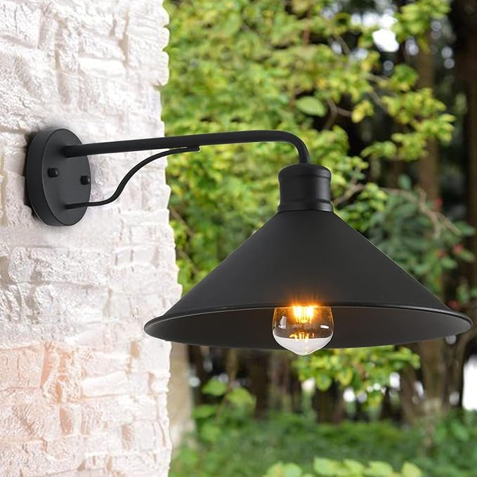 3 Pack Matte Black Outdoor Wall Lights, Modern Farmhouse Porch Wall Light - Image 2