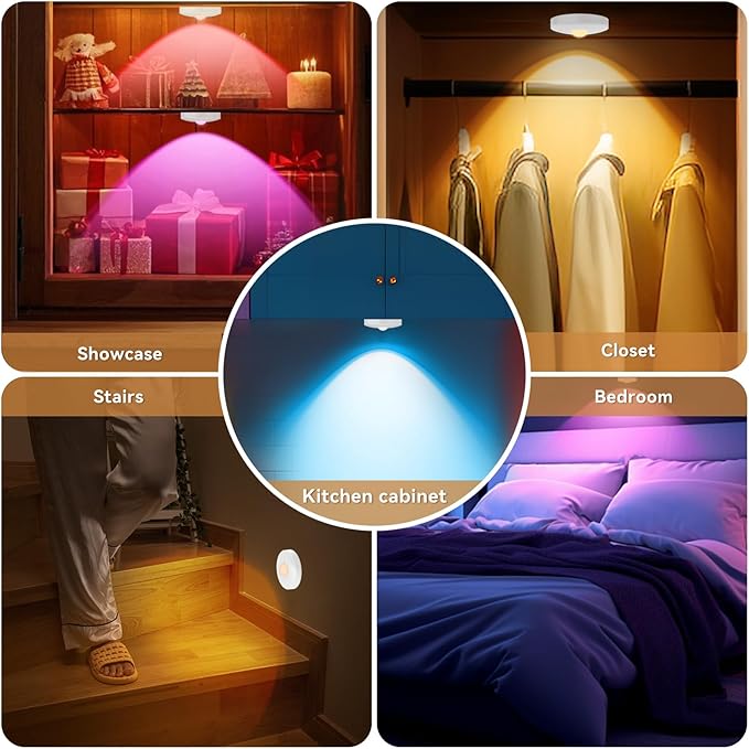 Rechargeable Puck Lights with Remote, 12 Pack Magnetic Under Cabinet Lighting - Image 6