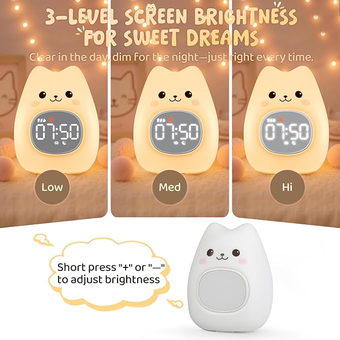 Cat Alarm Clock with Night Light - Image 6
