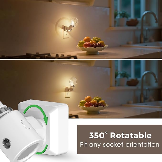 L LOHAS LED Night Light, Night Lights Plug into Wall, Shell Style Glass - Image 5