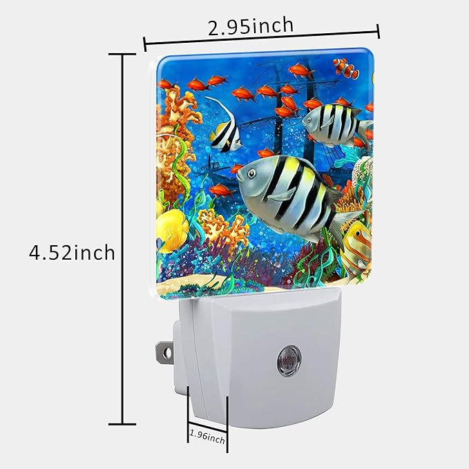 Cartoon Colorful Underwater World Night Light Plug into Wall - Image 5