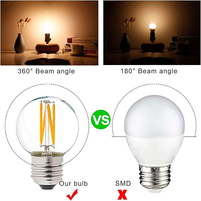 LiteHistory Dimmable g16.5 led Bulb 40W g16 1/2 led Edison Bulb 2700K 4W e26 - Image 2