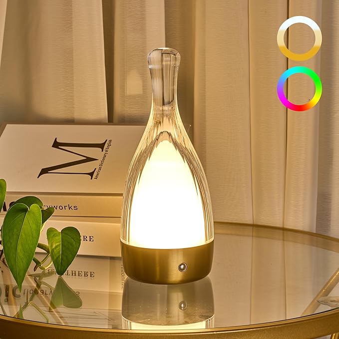 Table Lamp for Bedroom, Small Desk Lamp Dimmable 4 Gears:3000K/4000K/6000K/RGB by CRYSTALCHANDELIER