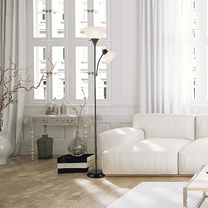 GLOBE Electric 67135 72" Torchiere Floor Lamp and Adjustable Reading Light - Image 10