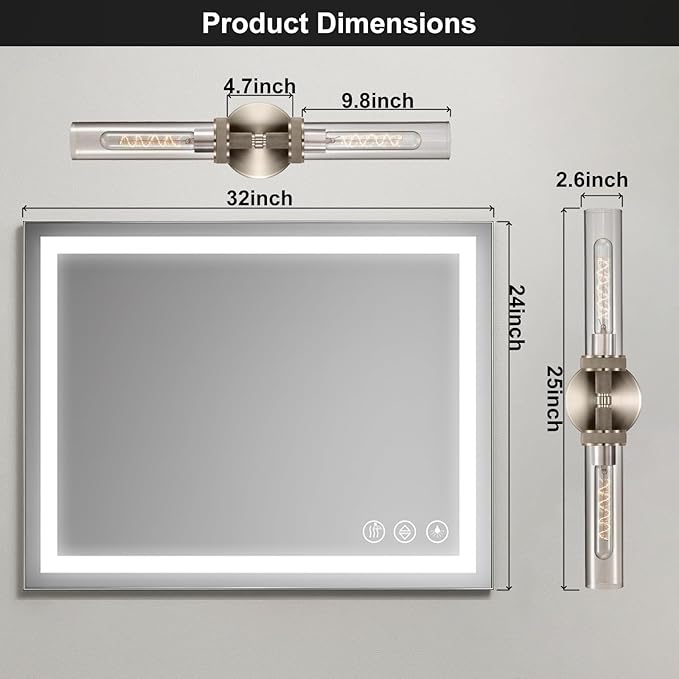 LaLuLa 2-Pack Vanity Lights for Bathroom – Brushed Nickel 2-Light Wall Sconces - Image 7