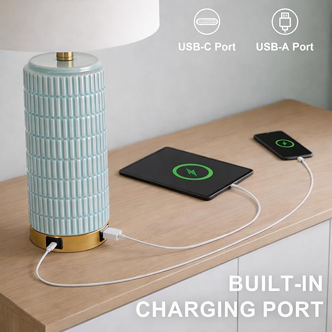 PoKat 25'' Bedside Table Lamps Set of 2 - Image 3