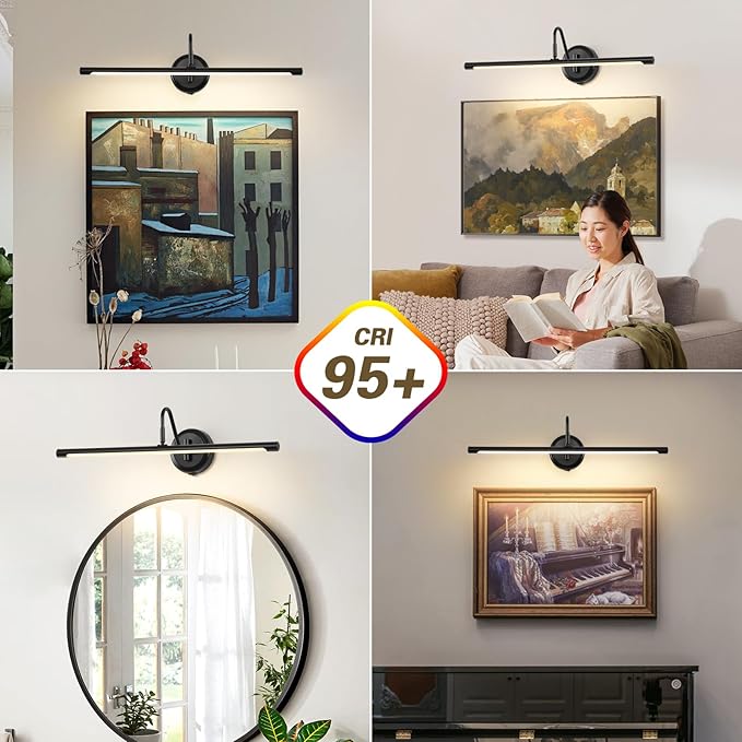JOOSENLUX Battery Operated Picture Lights Modern Wireless Wall Lights 24.4" - Image 2