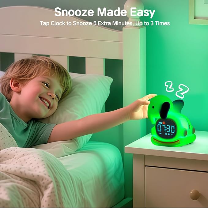 Alarm Clock for Kids with Night Light, Sleep Training Clock Time to Wake Clock - Image 8
