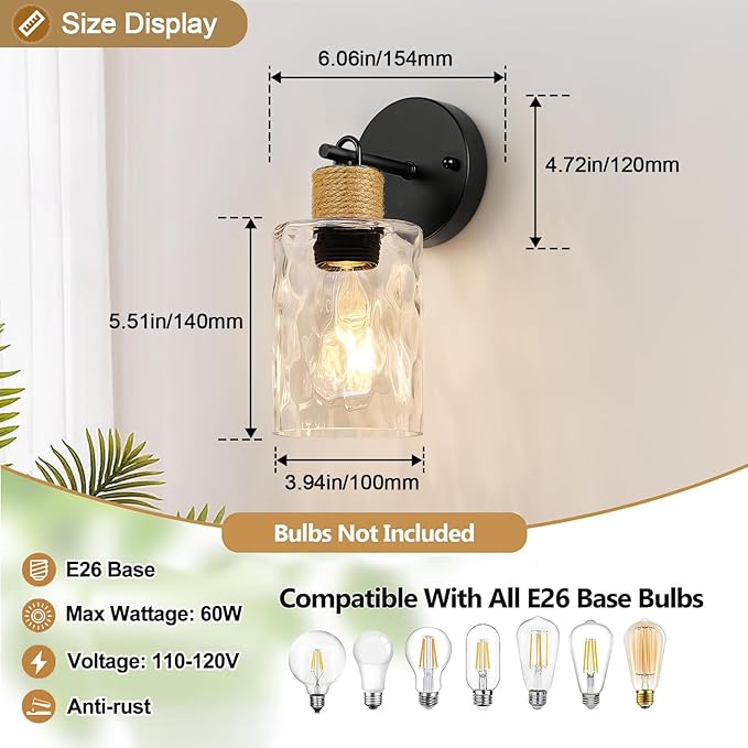 Set of 2 Wall Sconces for Bathroom, Coastal Modern Vanity Lights - Image 7