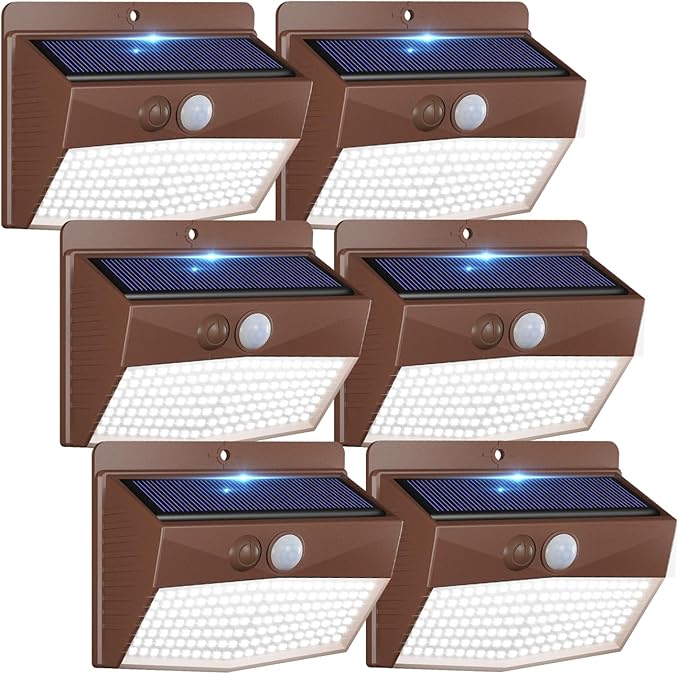 Peasur 6 Packs Solar Outdoor Lights Motion Sensor Solar Security Lights by Peasur