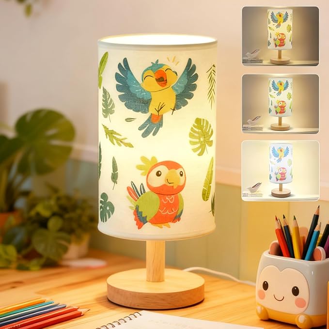 Kids Desk Lamp for Bedroom Bedside, Gift for Boy-3 Color Modes Nightstand Night by Unknown