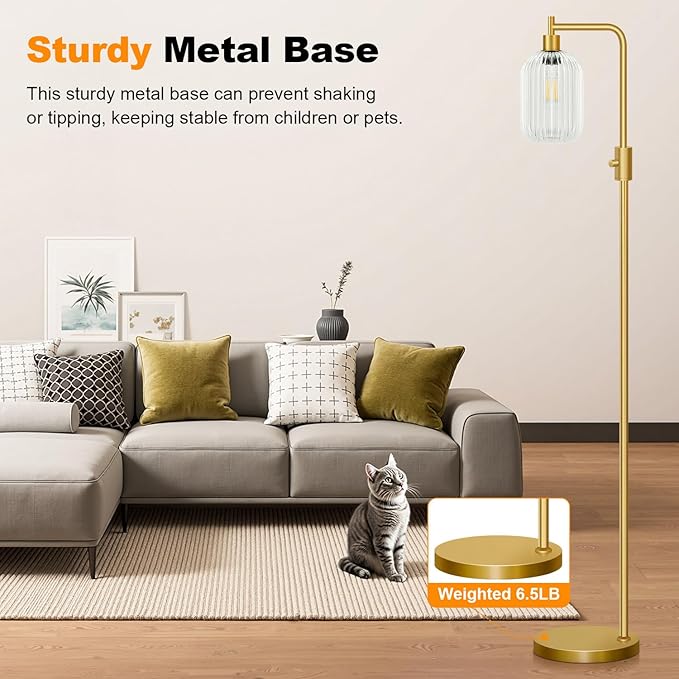 【Upgraded】 Dimmable Glass Floor Lamp - Image 6