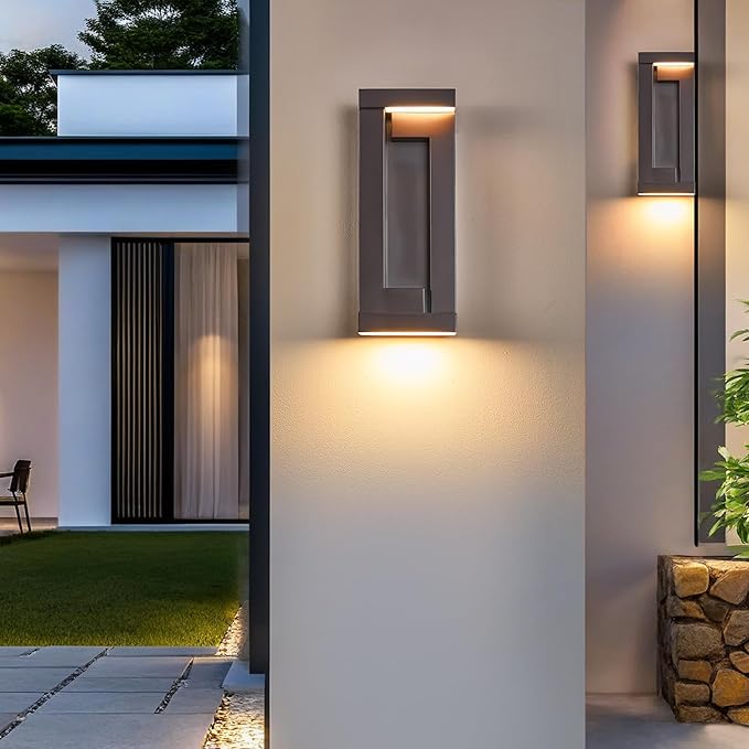 Modern Outdoor LED Wall Lights, Bronze Wall Mount Fixture - Image 8