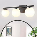 New Bathroom Vanity Light Fixtures Brushed Bronze Milk White Globe Glass Shade by Enjoyyourhealthylife