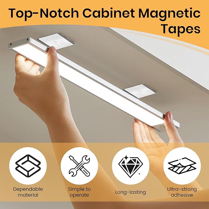 12Pcs Under Cabinet Light Metal Adhesive Strips, Replacement Iron Plate Sticky - Image 5