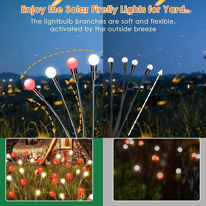 OZS 6Pack Total 48LED Solar Garden Lights Christmas Fairy Outdoor - Image 5