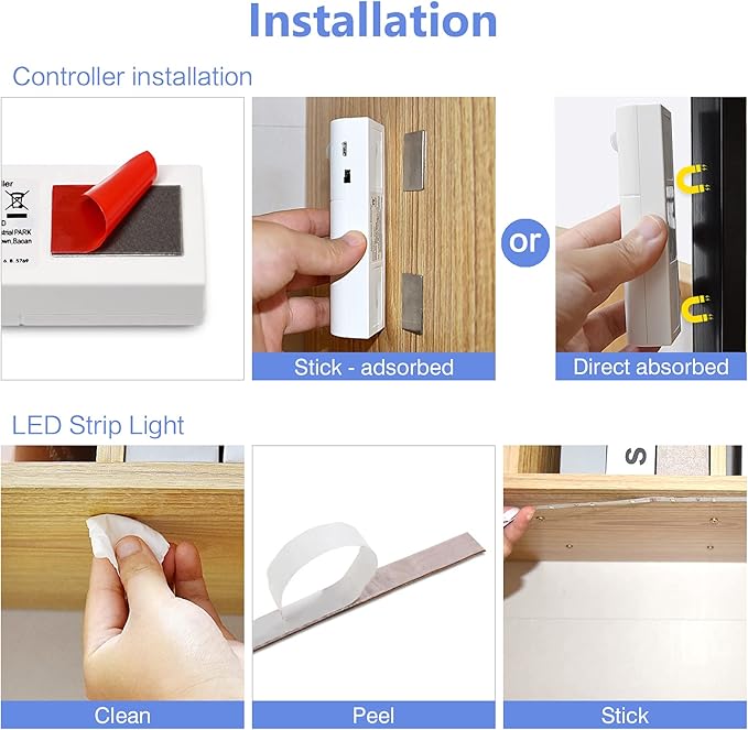 WOBANE Motion Activated LED Strip Light, Rechargeable Magnetic Battery Box - Image 3