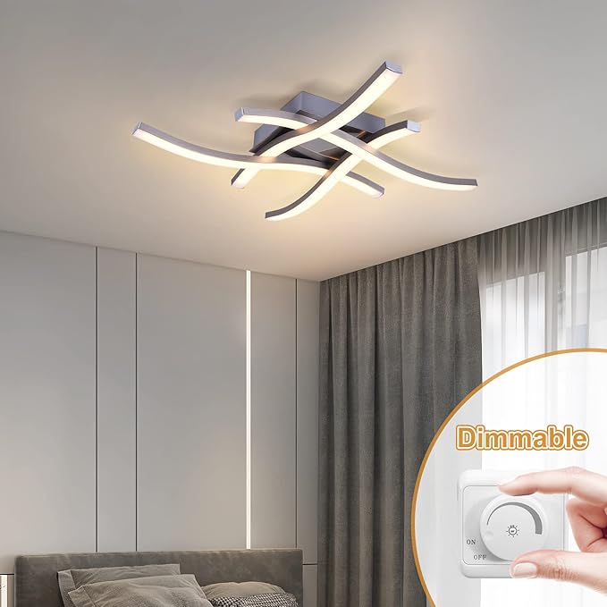 EDISLIVE Modern Dimmable LED Ceiling Light Curved 4-Light 18 in Minimalist - Image 4