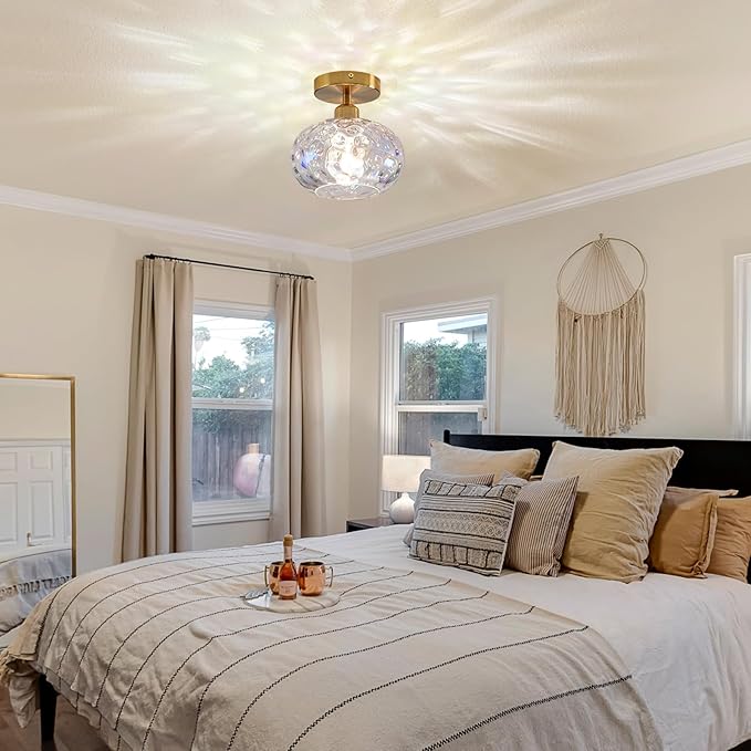 Vintage Glass Flush Mount Ceiling Light - Image 7