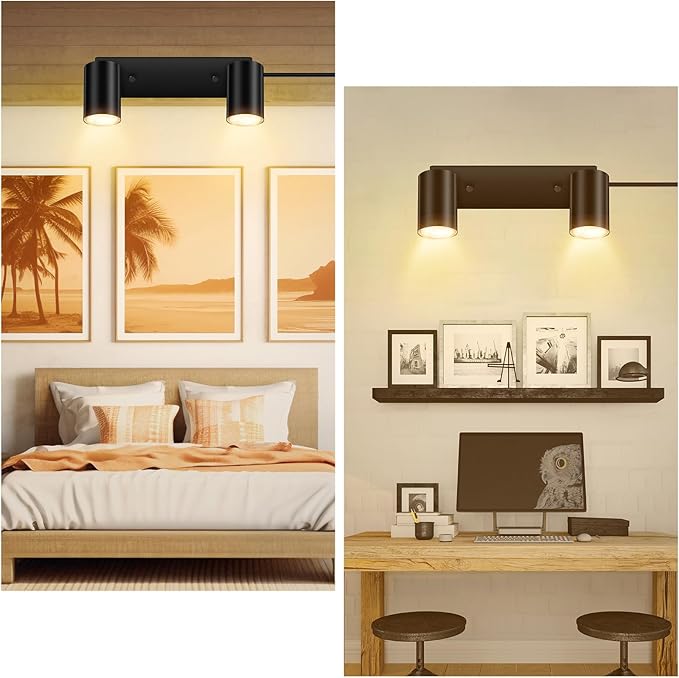 2 Light Track Lighting Kit, Industrial LED Wall Light - Image 7