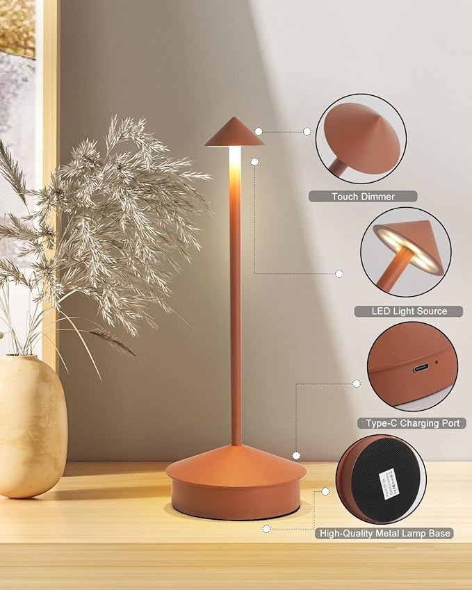 Cordless Table Lamp Desk lamps, 6000mAh Rechargeable Table Lamps, Portable LED - Image 5