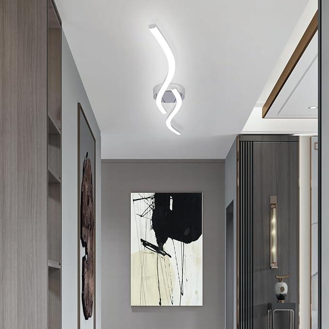 39.37Inch Linear Ceiling Light 6000K Chrome Modern Ceiling Light Fixture 28W - Image 3