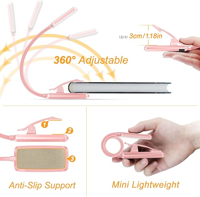 Gritin 9 LED Rechargeable Book Light - Image 5