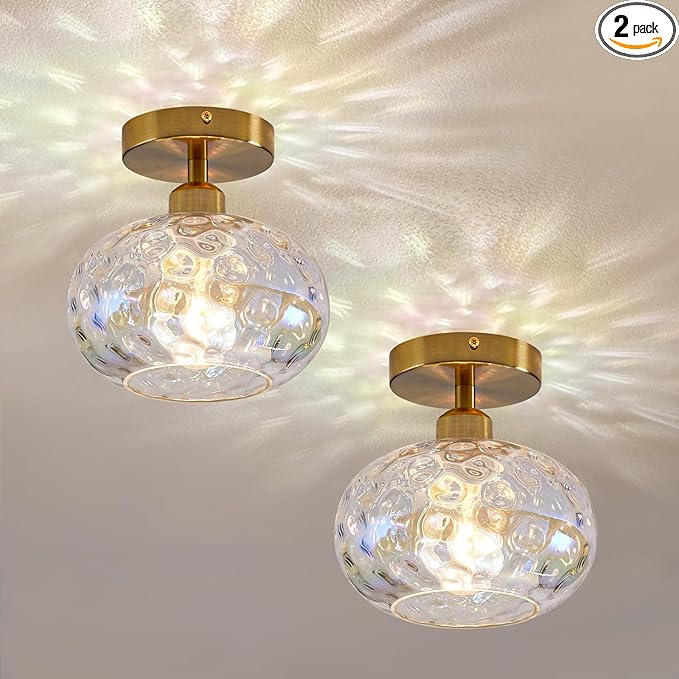 Vintage Glass Flush Mount Ceiling Light by WelcometoLuafaclighthouse