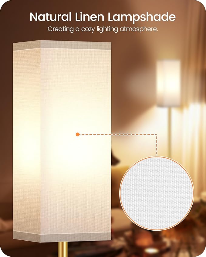 Floor Lamp, Pole with Foot Switch, Modern Standing Lamp Lampshade, Minimalist - Image 3