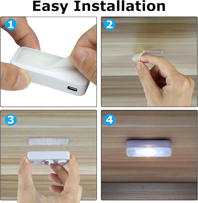 LED Motion Sensor Puck Lights, Rechargeable Cabinet Lights, Stick on Wireless - Image 6