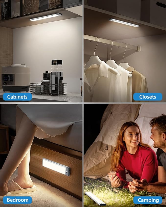 HIBOITEC Motion Sensor Under Counter Lights 2 Pack Rechargeable, 30-LED - Image 7