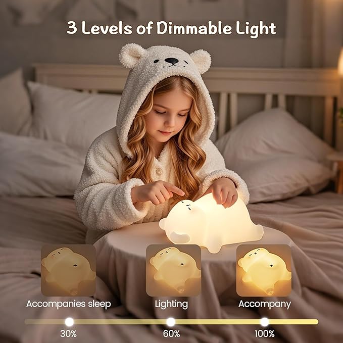 Sleepy Snoring Bear Night Light, Novelty Nursery Nightlight - Image 5