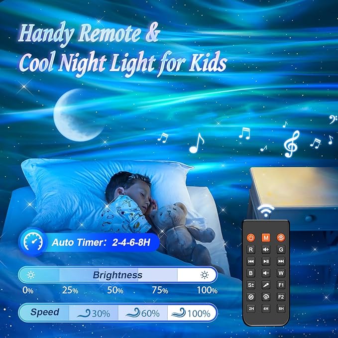 COOLNIGHT Galaxy Projector for Bedroom, 180 Light Modes Moon Star Aora Night - Image 5